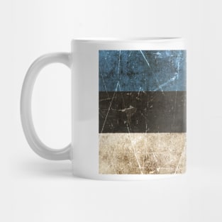 Vintage Aged and Scratched Estonian Flag Mug